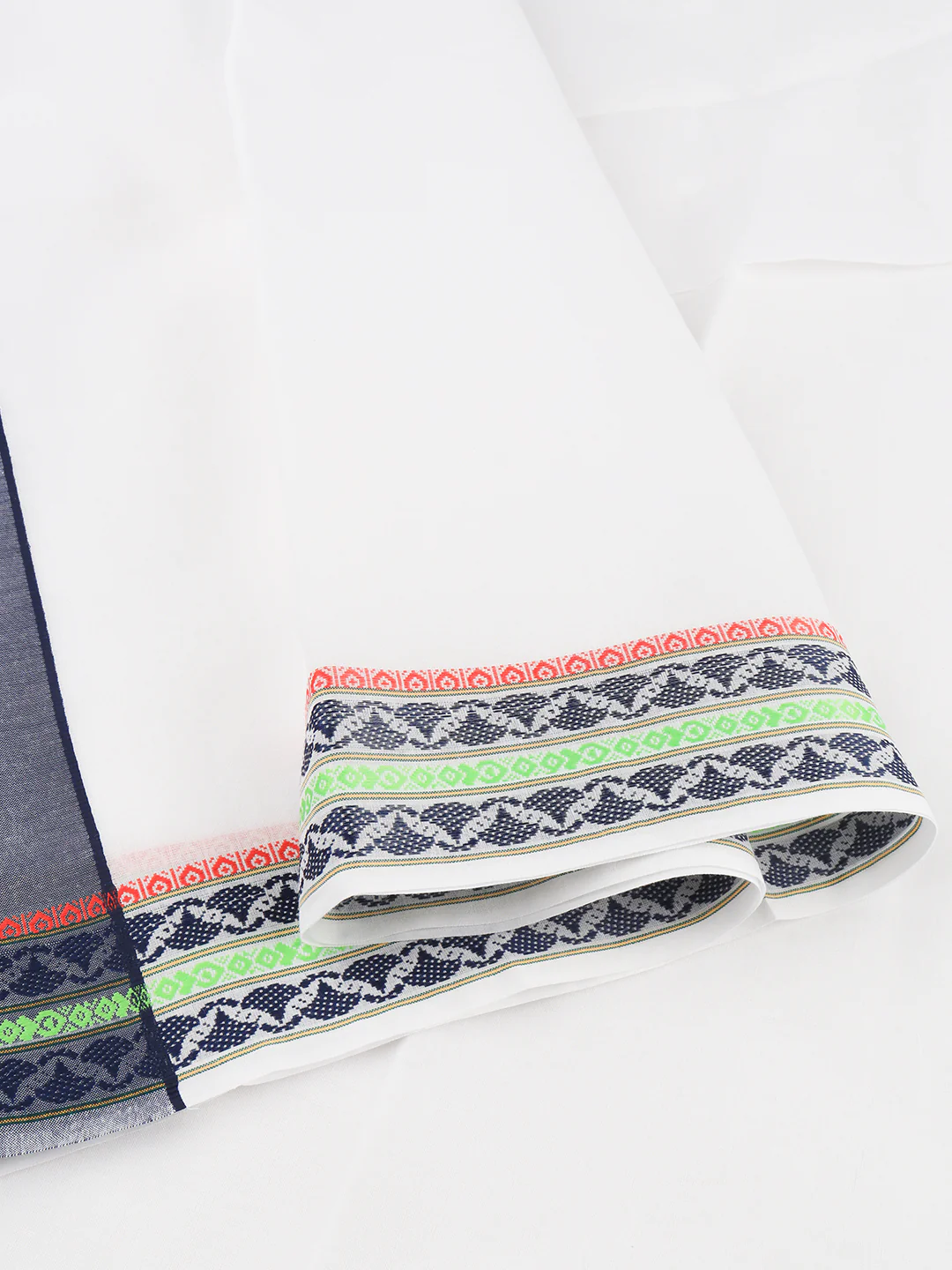 Men Cotton Navy Fancy Border Panchakacham with Angavasthram Srirasthu(9+5) SR56 - Image 4