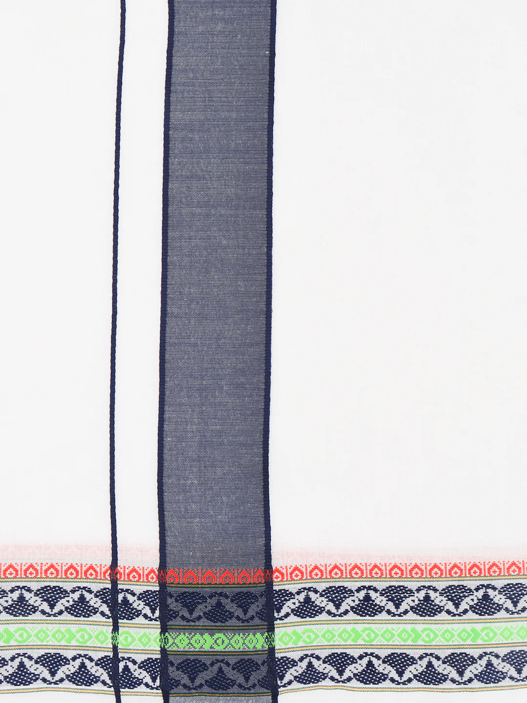Men Cotton Navy Fancy Border Panchakacham with Angavasthram Srirasthu(9+5) SR56 - Image 5