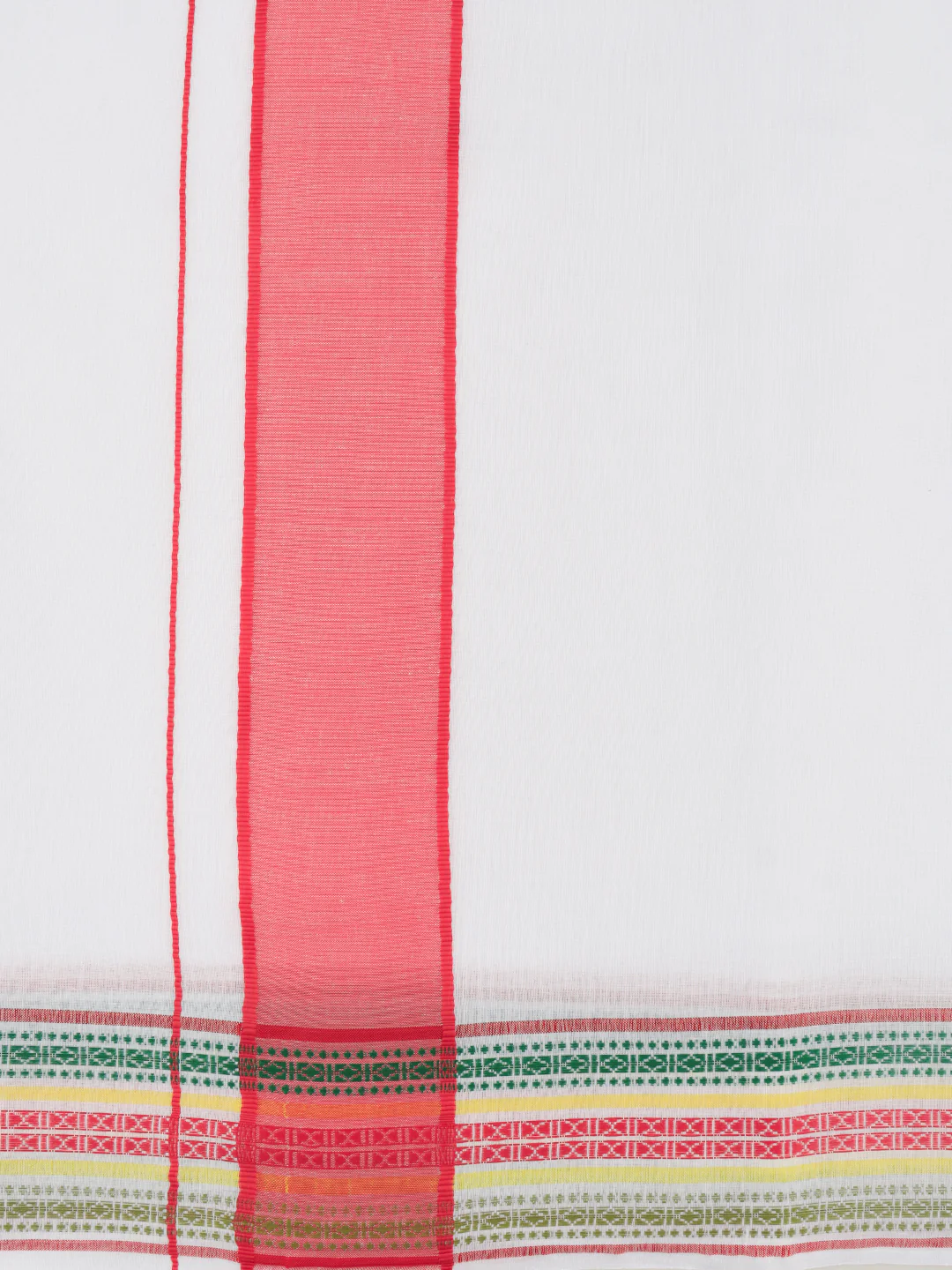 Men Cotton Pink Fancy Border Panchakacham with Angavasthram Srirasthu(9+5) SR55 - Image 3