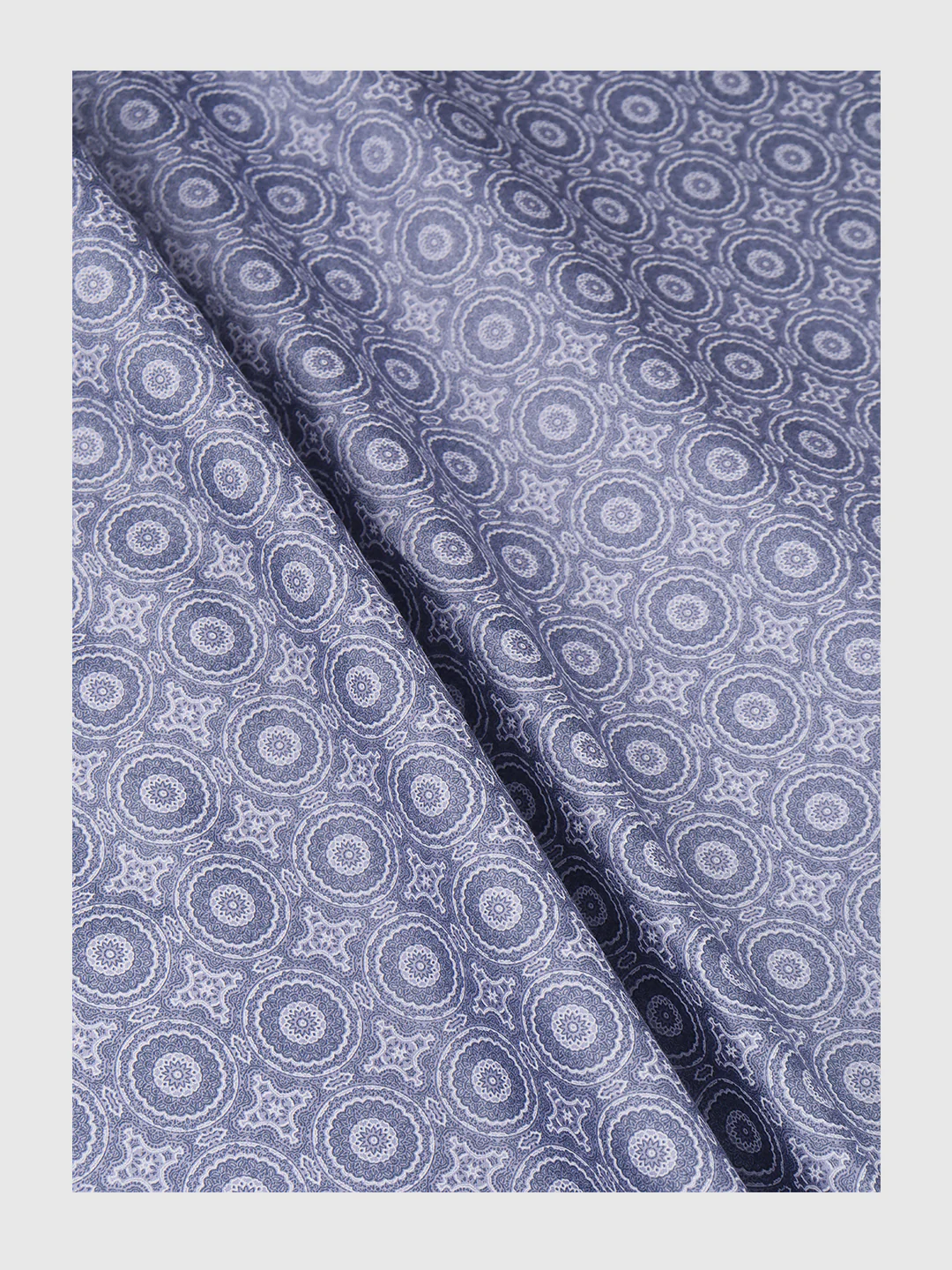 Men Cotton Rich Blue Printed Shirt Fabric Oslo Print - Image 3