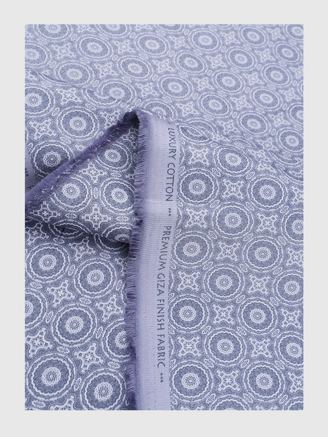 Men Cotton Rich Blue Printed Shirt Fabric Oslo Print - Image 4