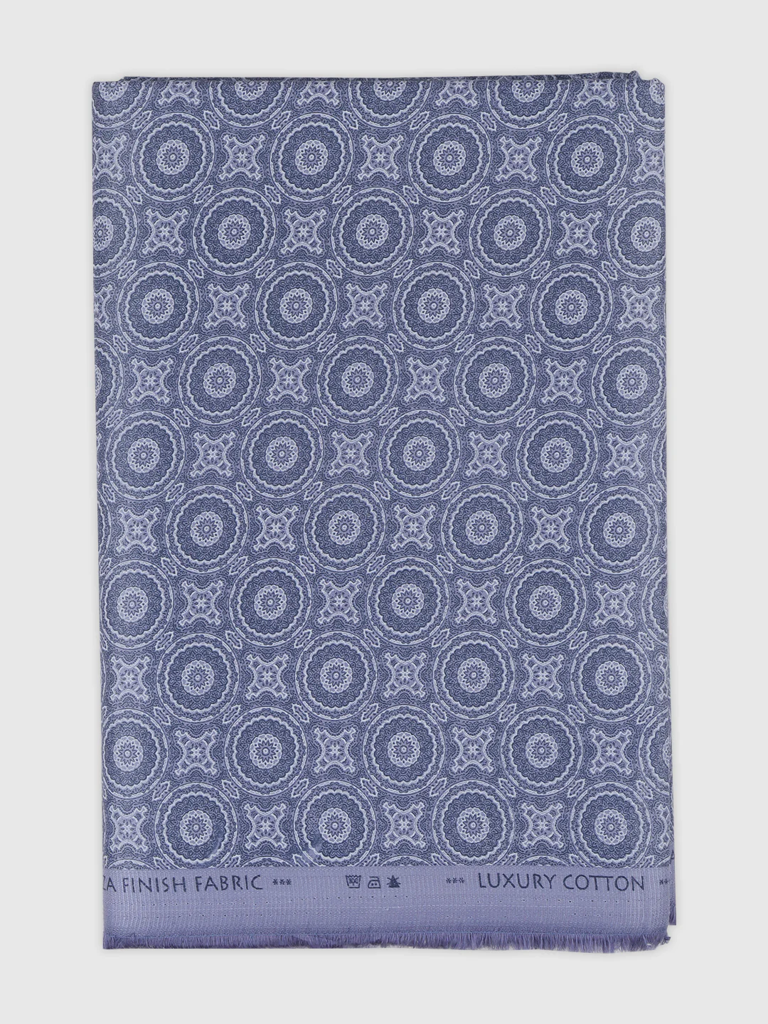 Men Cotton Rich Blue Printed Shirt Fabric Oslo Print - Image 5