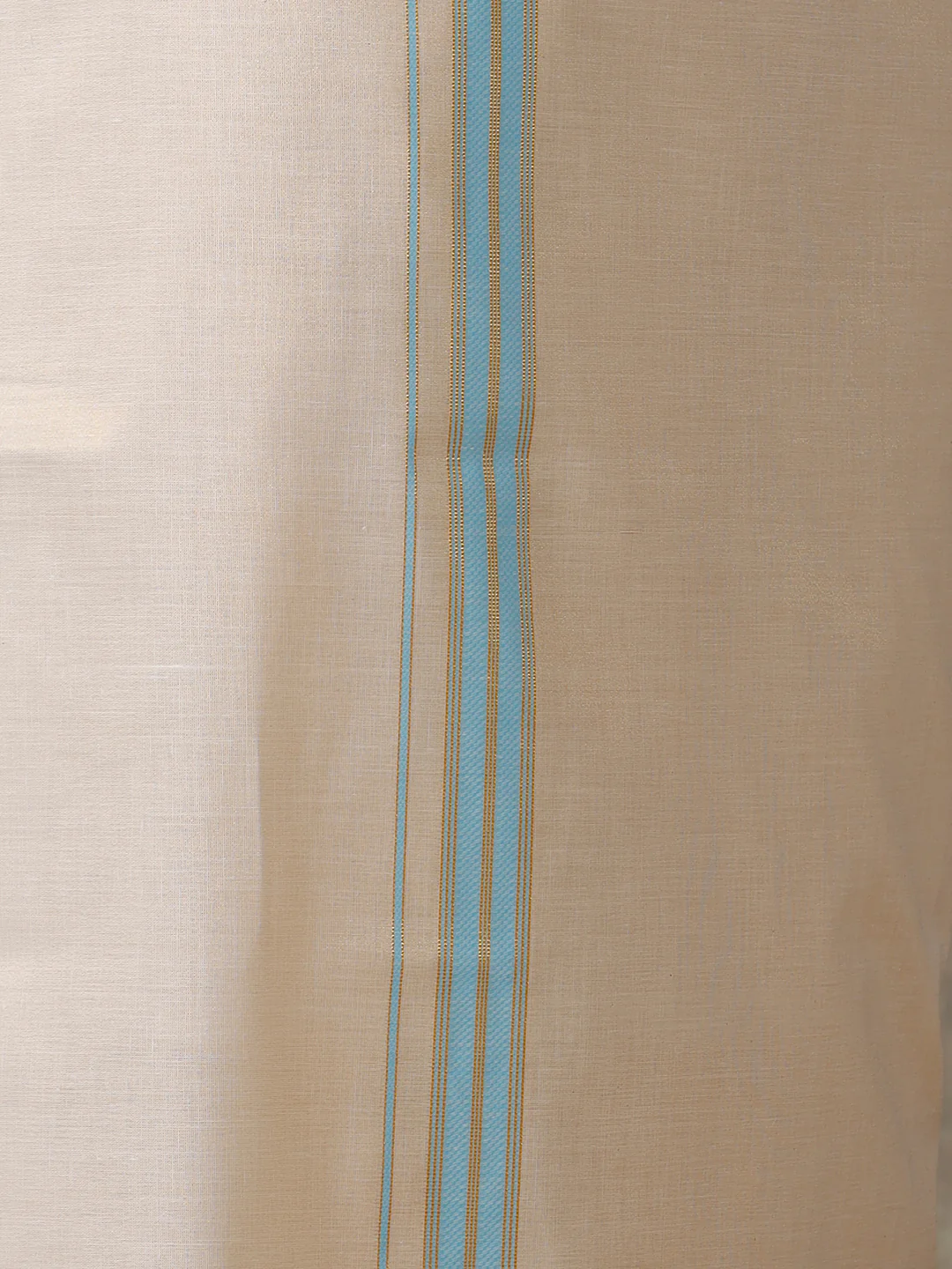 Men Cotton Rich Blue Shirt and Tissue Dhoti Set C11 - Image 6