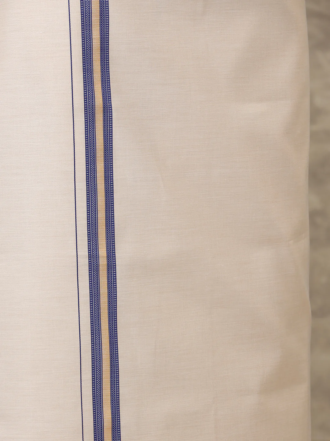 Men Cotton Rich Blue Shirt and Tissue Dhoti Set SMC4 - Image 5