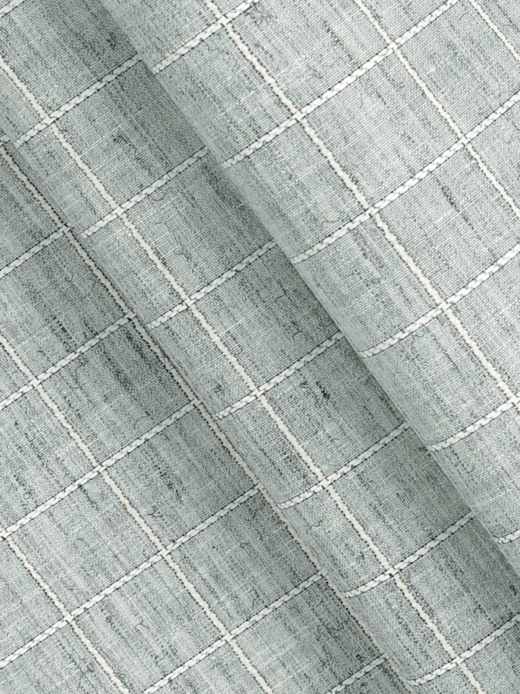 Men Cotton Rich Checked Light Blue Shirt Fabric Galaxy Art - Image 2