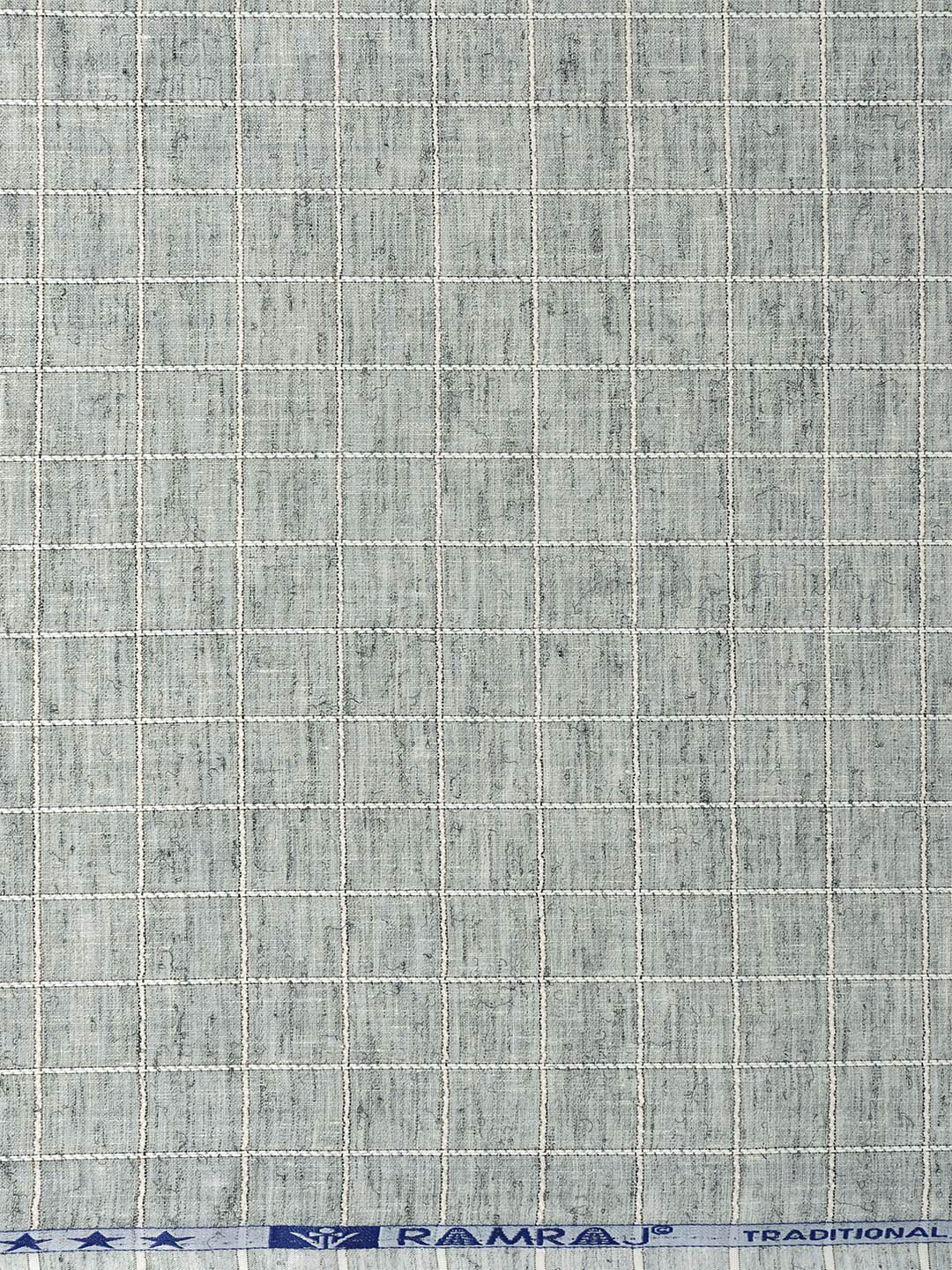 Men Cotton Rich Checked Light Blue Shirt Fabric Galaxy Art - Image 3
