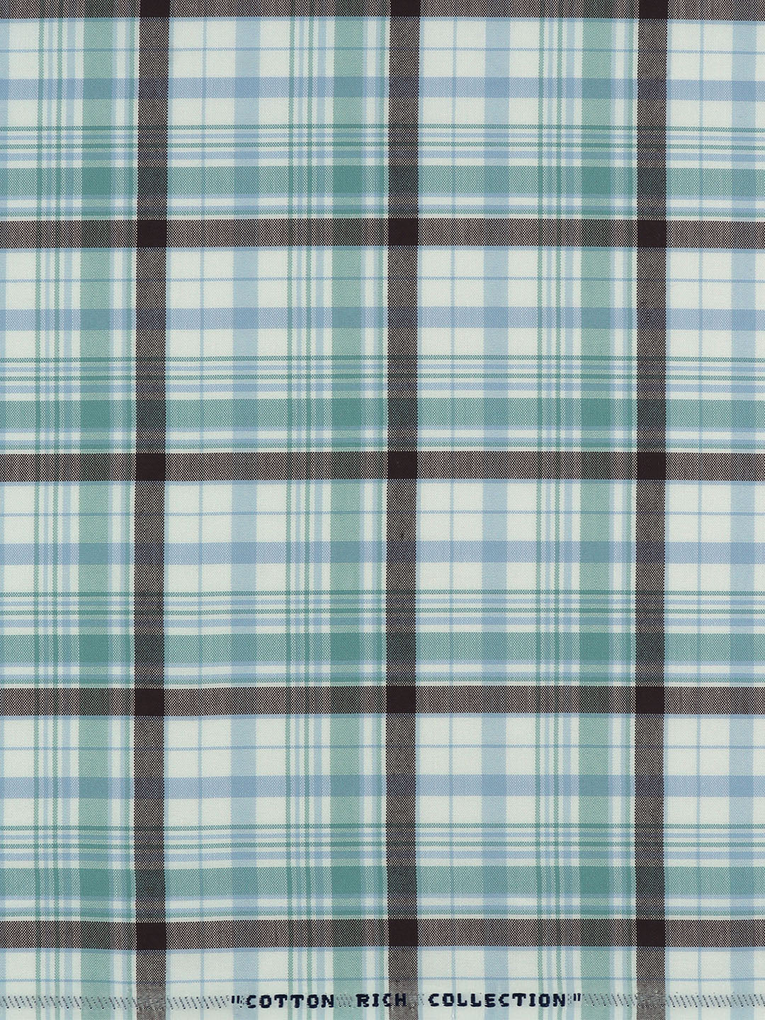 Men Cotton Rich Checked White with Blue Shirt Fabric Galaxy Art - Image 3