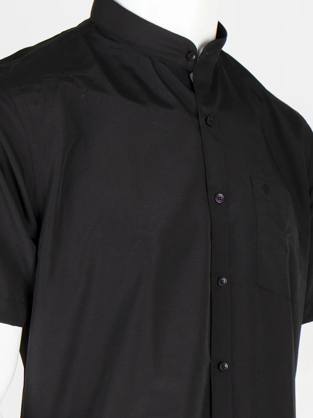 Men Cotton Rich Chinese Collar Shirt Culture Club Black - Image 2