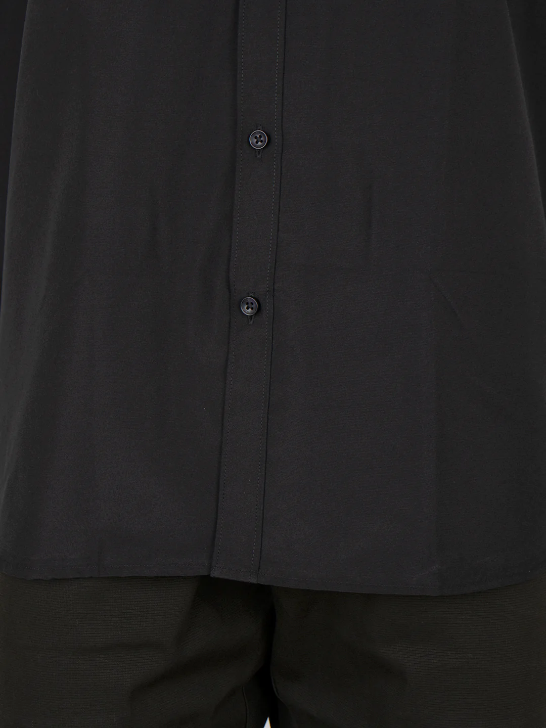 Men Cotton Rich Chinese Collar Shirt Culture Club Black - Image 3