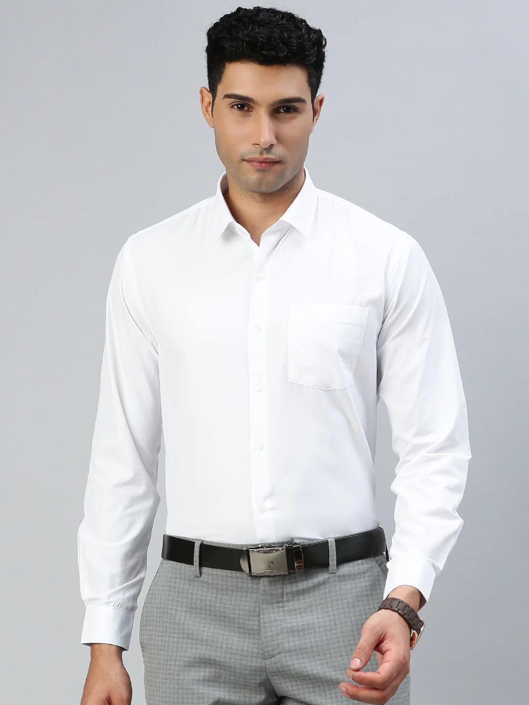 Men Cotton Rich Formal White Shirt - Image 3