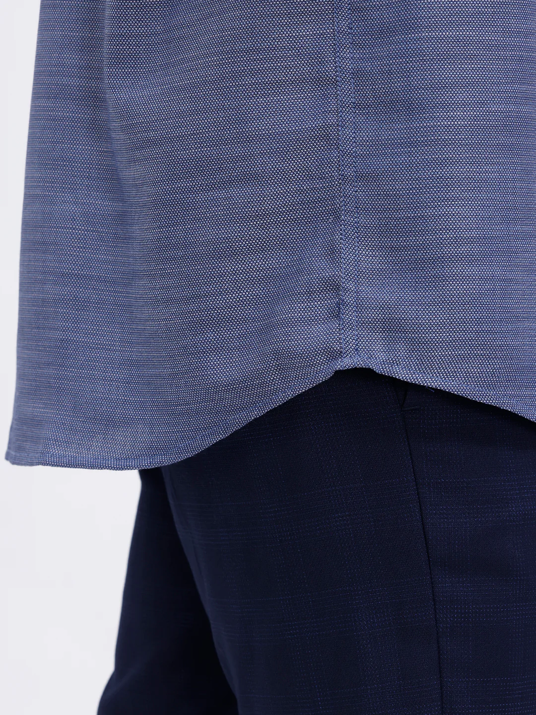 Men Cotton Rich Full Sleeve Shirt Blue Dobby T59 AIT1 - Image 5