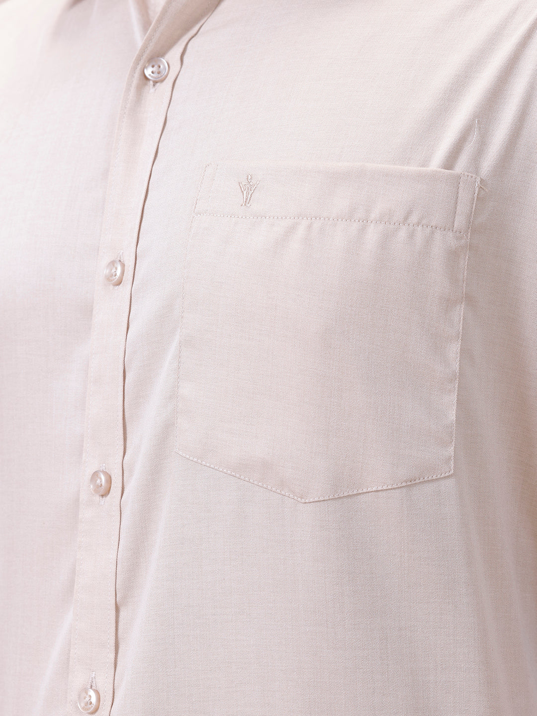 Men Cotton Rich Shirt Lt Beige Sandal T61 AKT1 - Image 4