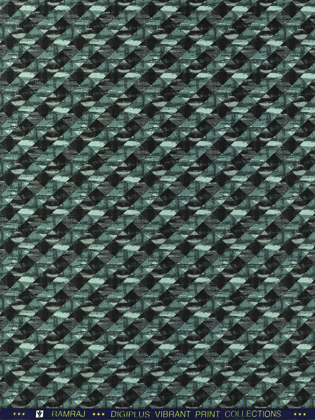 Men Cotton Rich Green Printed Shirt Fabric Oslo Print - Image 2