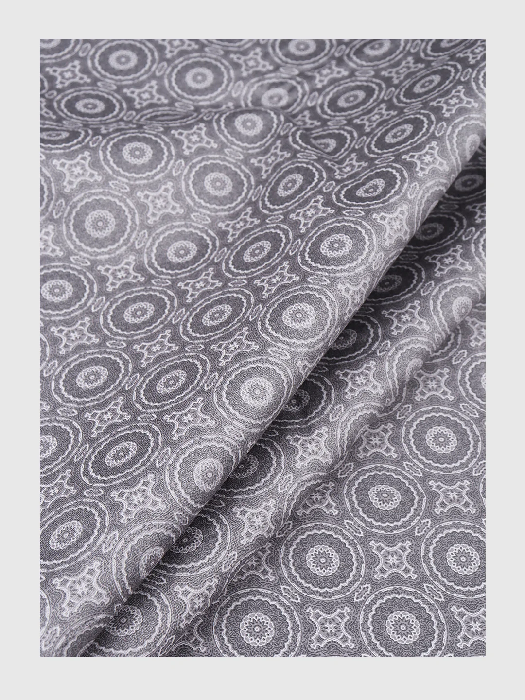 Men Cotton Rich Grey Printed Shirt Fabric Oslo Print - Image 2