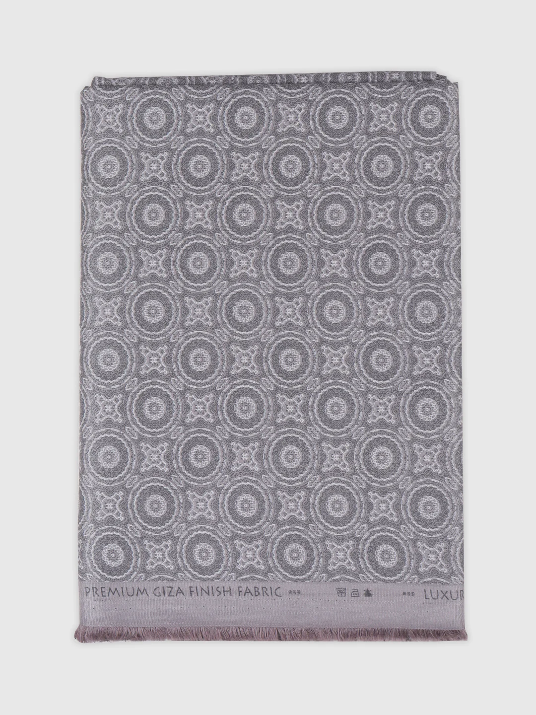Men Cotton Rich Grey Printed Shirt Fabric Oslo Print - Image 4