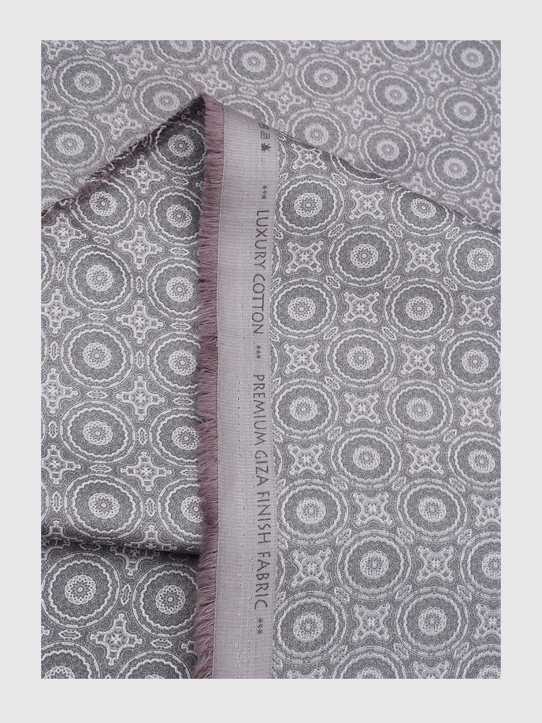 Men Cotton Rich Grey Printed Shirt Fabric Oslo Print - Image 5