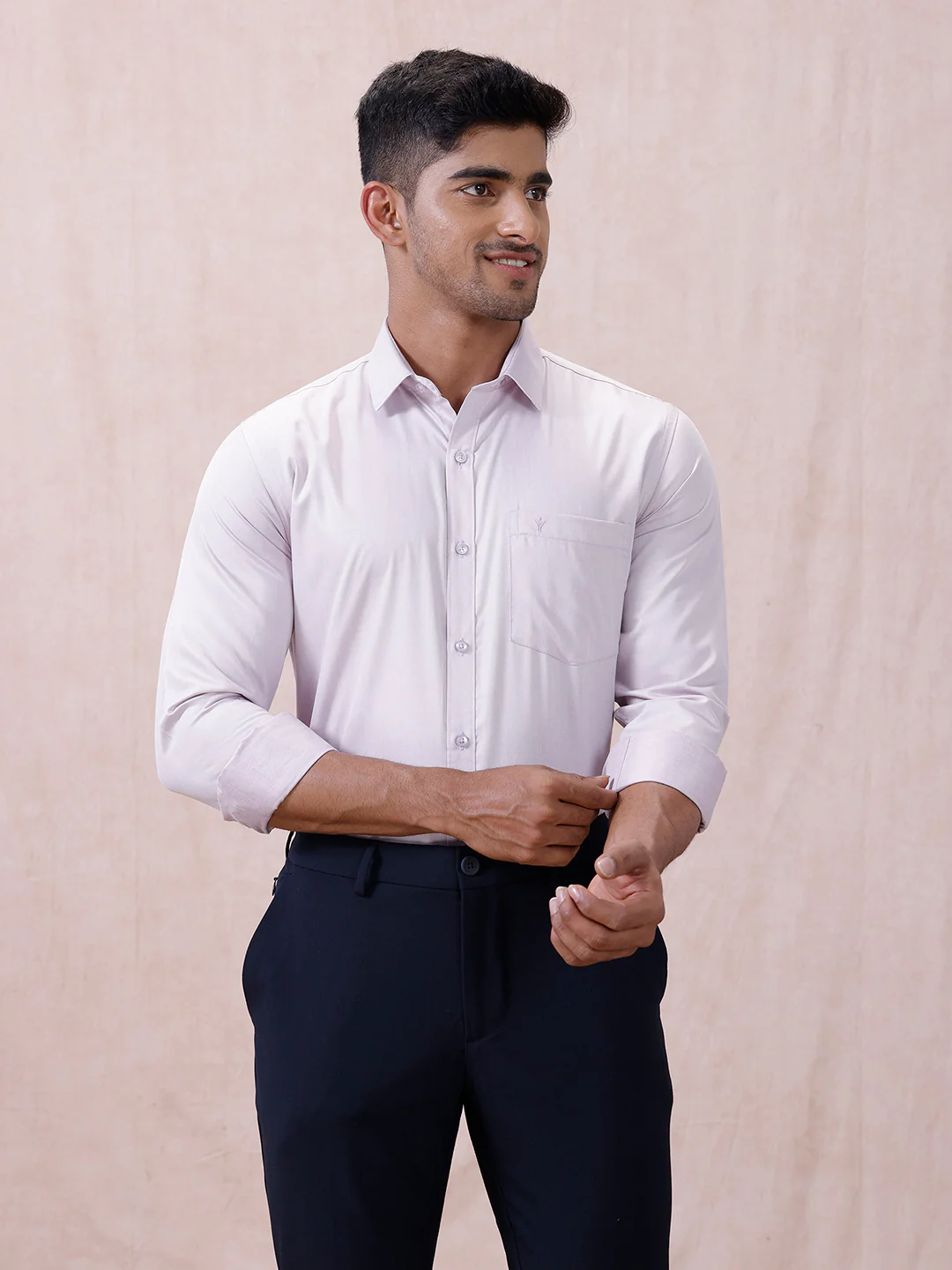 Men Cotton Rich Shirt Light Purple T61 AKT3 - Image 3
