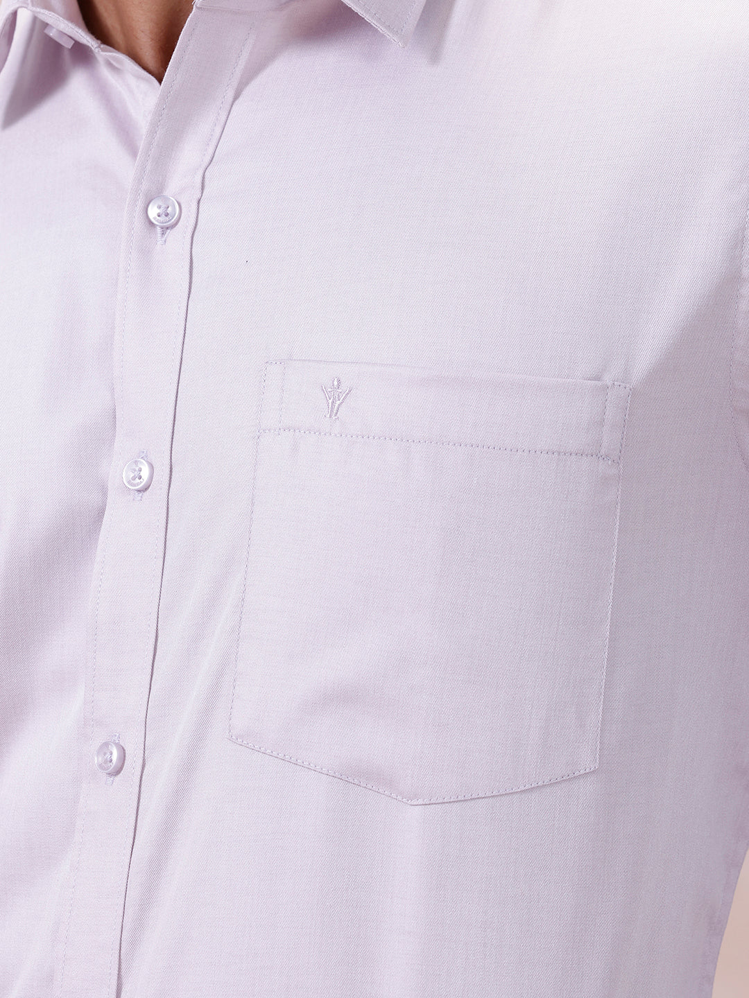 Men Cotton Rich Shirt Light Purple T61 AKT3 - Image 4