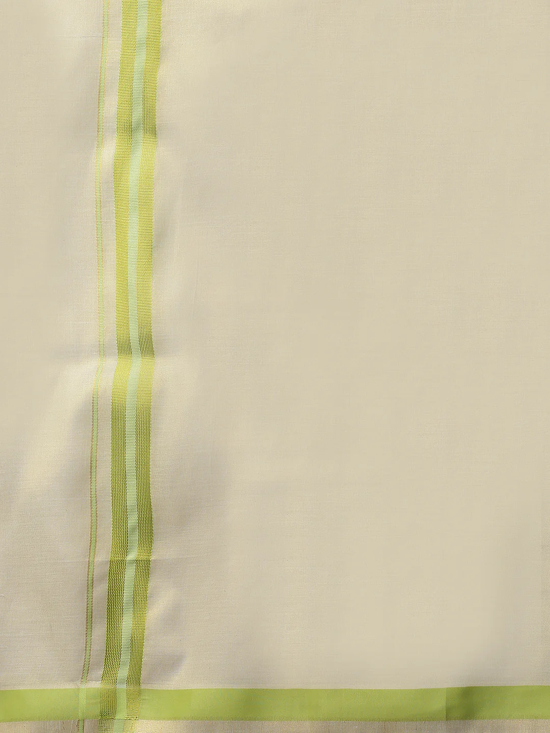 Men Cotton Rich Lite Green Shirt and Tissue Dhoti Set C82 - Image 5