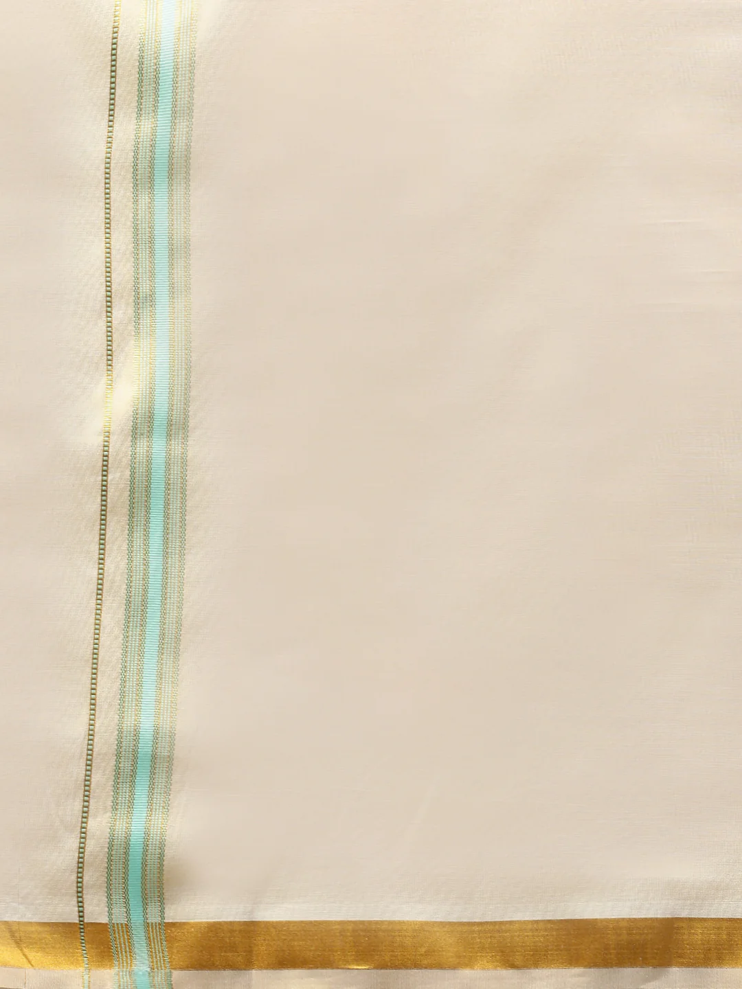 Men Cotton Rich Mint Green Shirt and Tissue Dhoti Set C83 - Image 5
