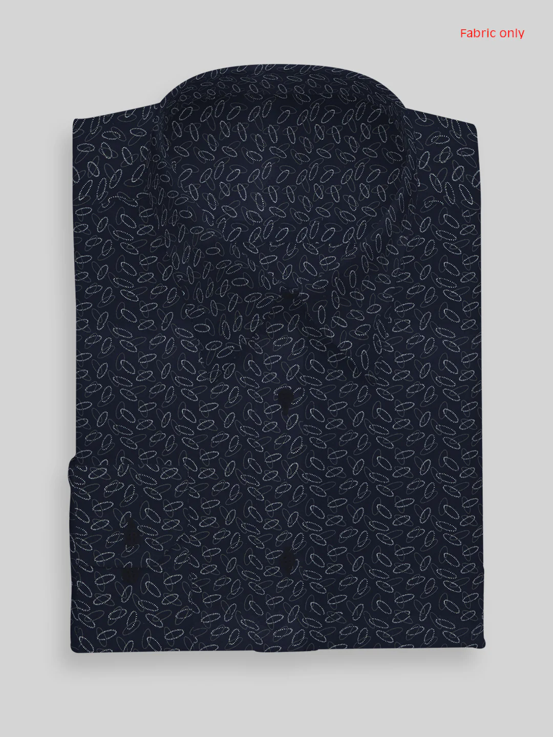 Men Cotton Rich Printed Shirt Fabric Navy Oslo Print - Image 3