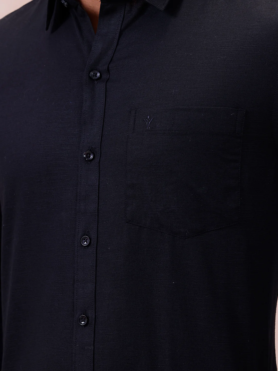 Men Cotton Rich Shirt Black T64 ANT10 - Image 5