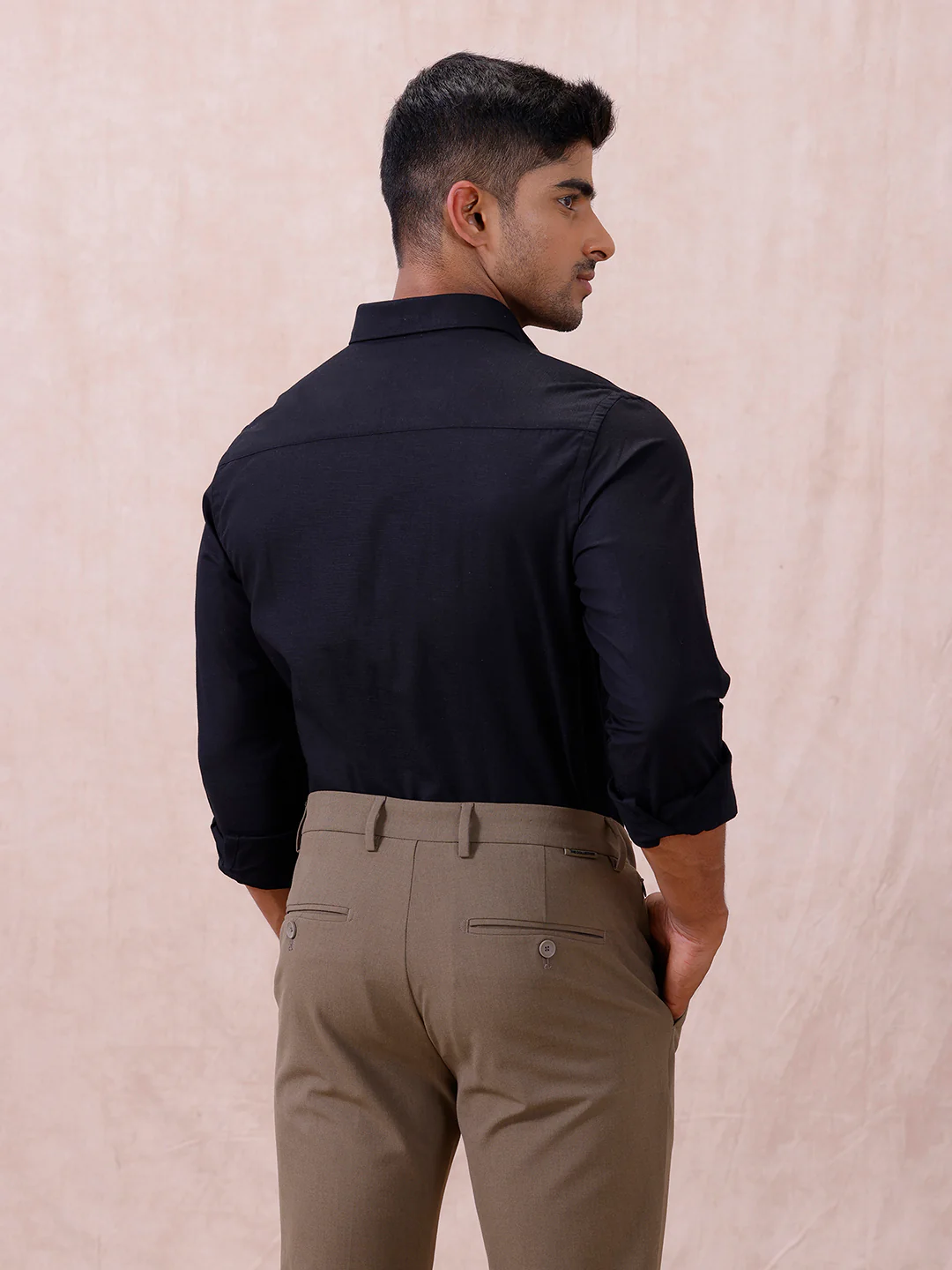 Men Cotton Rich Shirt Black T64 ANT10 - Image 6