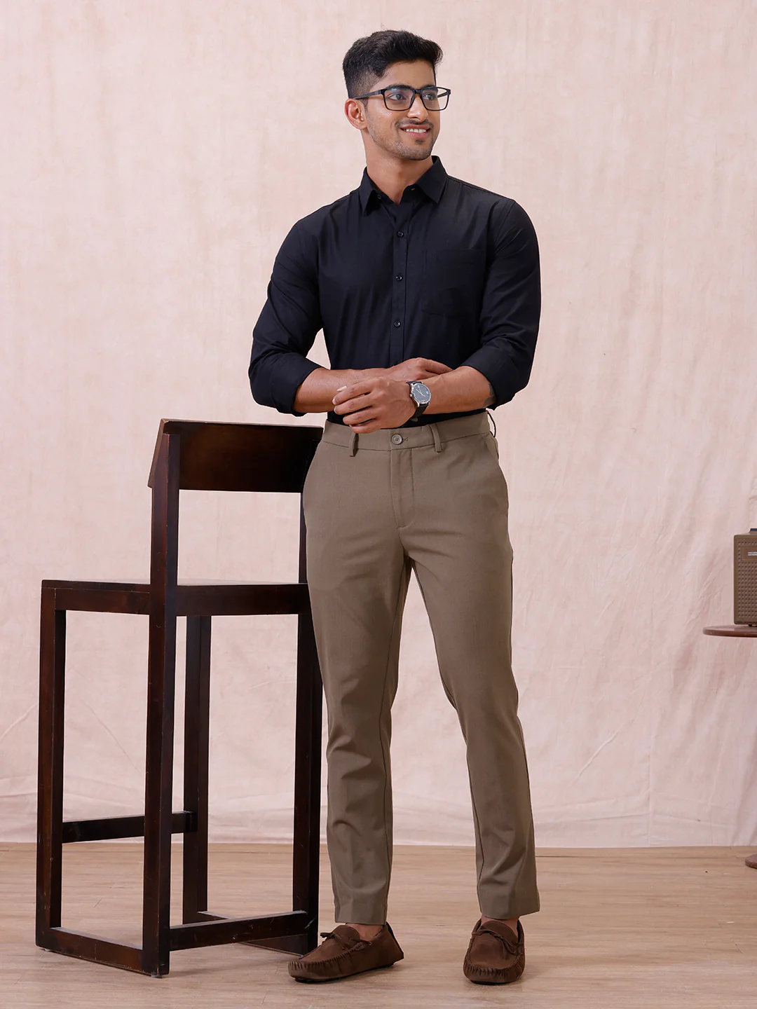 Men Cotton Rich Shirt Black T64 ANT10 - Image 7