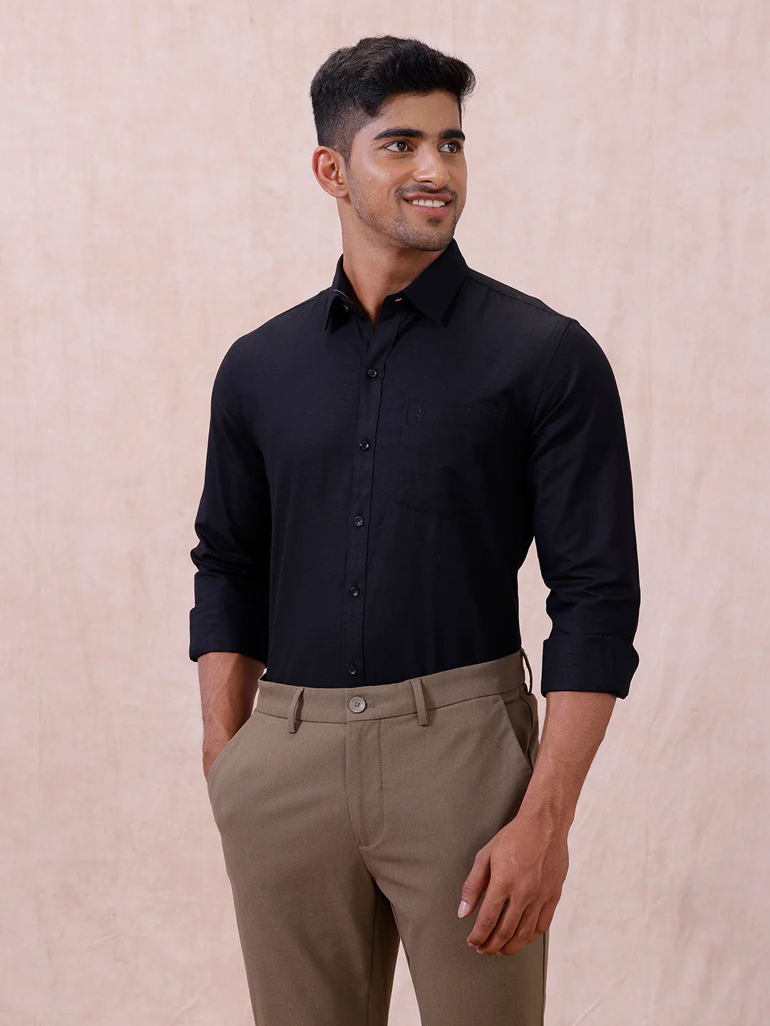 Men Cotton Rich Shirt Black T64 ANT10 - Image 9