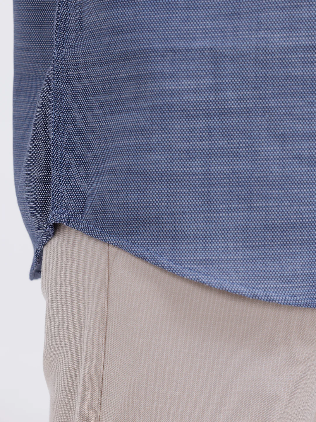 Men Cotton Rich Half Sleeve Shirt Blue Dobby T59 AIT1 - Image 5