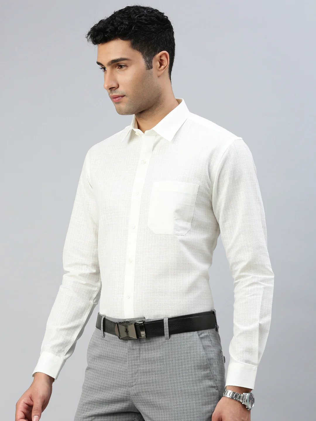 Men Cotton Rich Shirt Cream Celebrity 2 - Image 3
