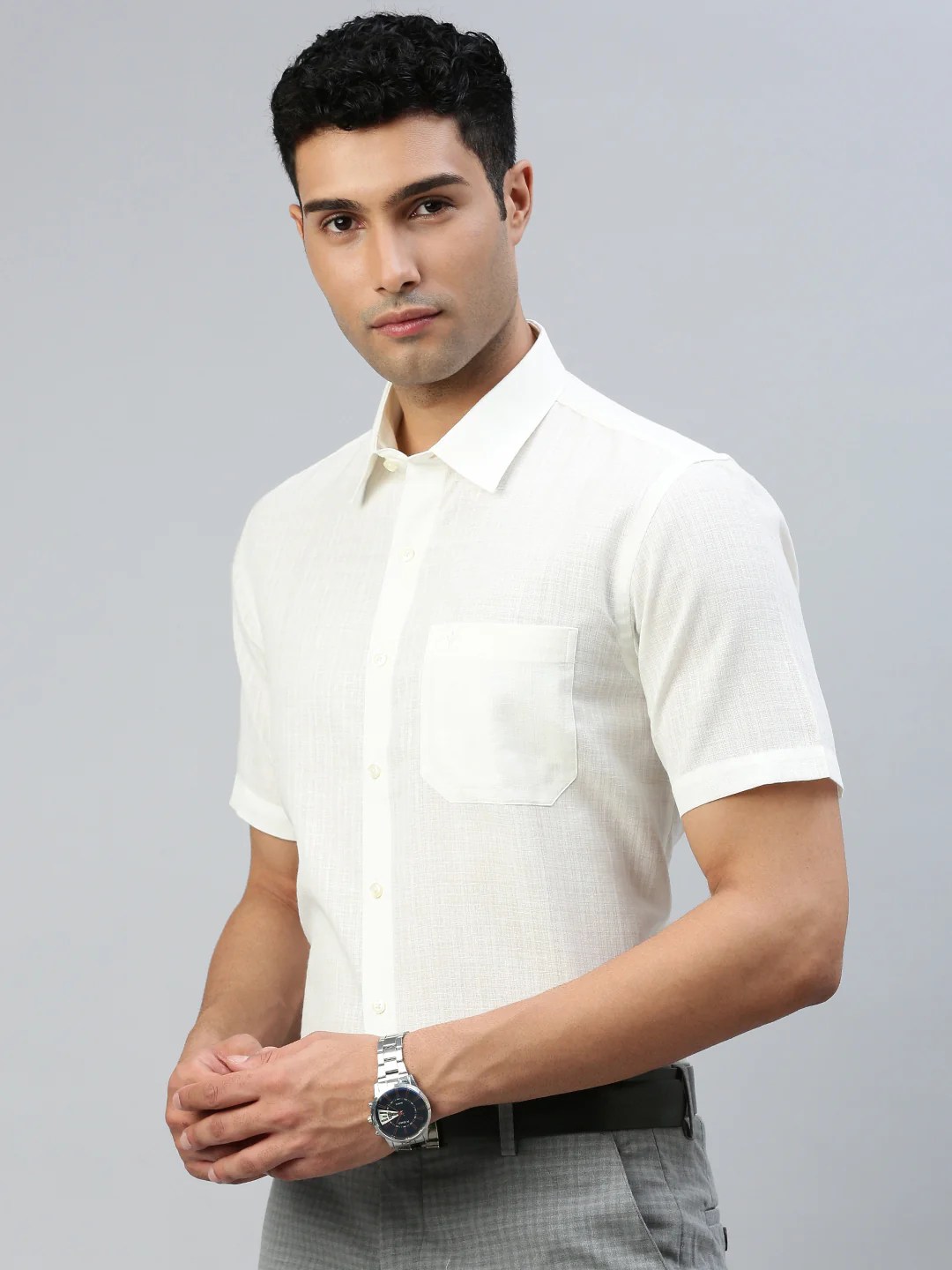 Men Cotton Rich Shirt Cream Celebrity 2 - Image 4