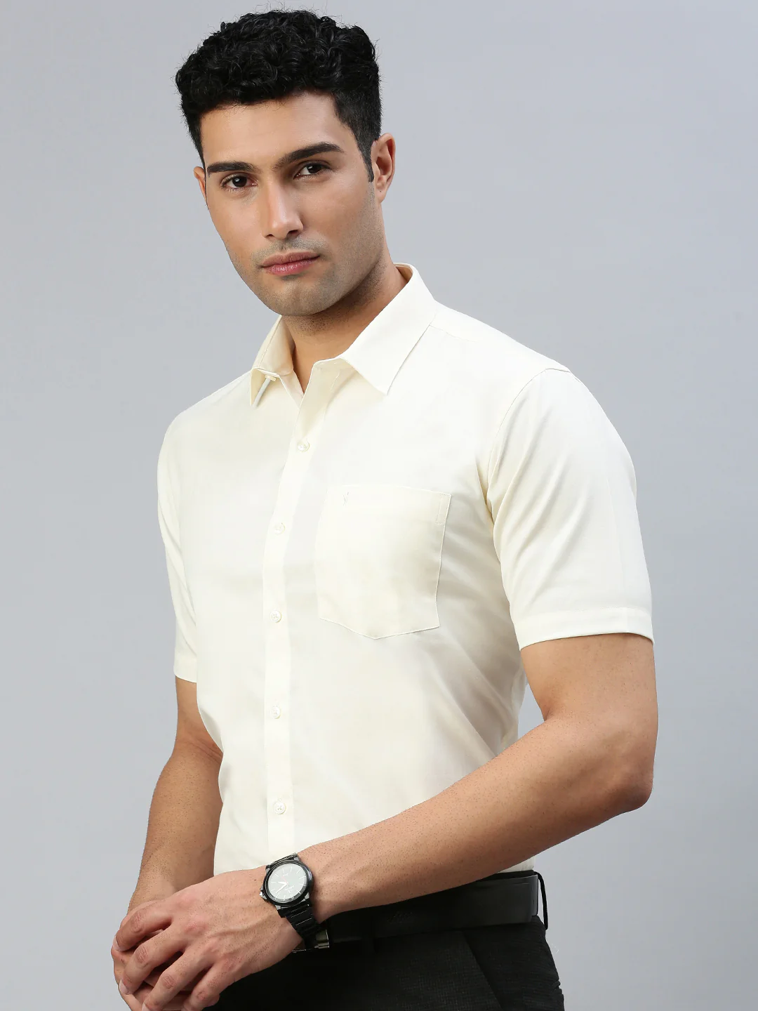 Men Cotton Rich Shirt Cream Kalyan Cotton - Image 2
