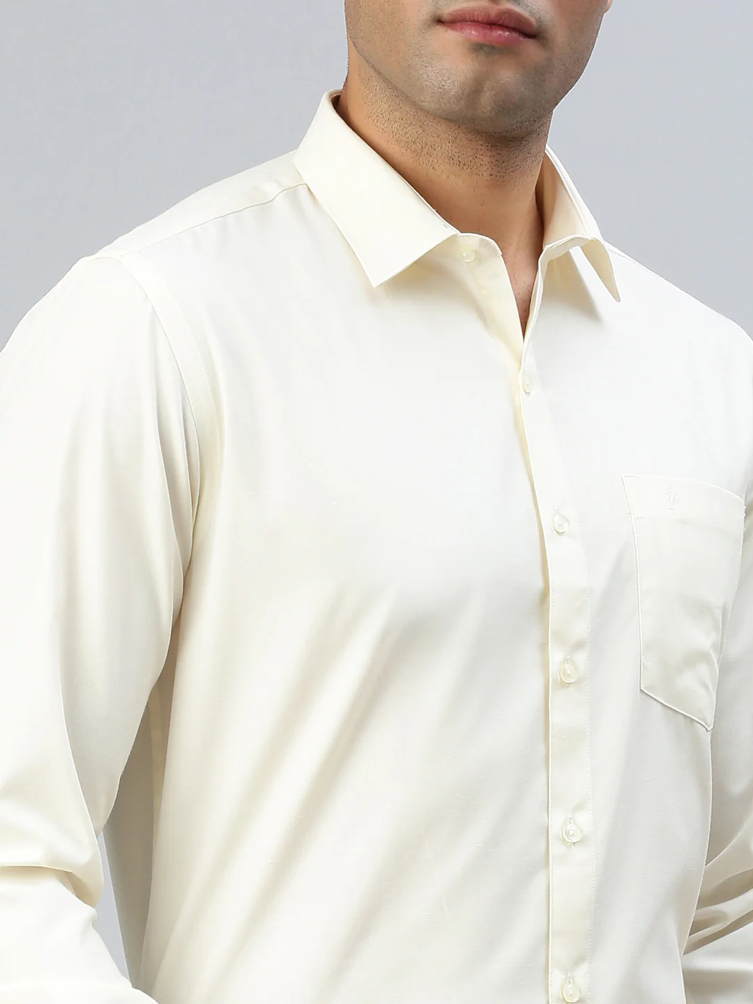 Men Cotton Rich Shirt Cream Kalyan Cotton - Image 3