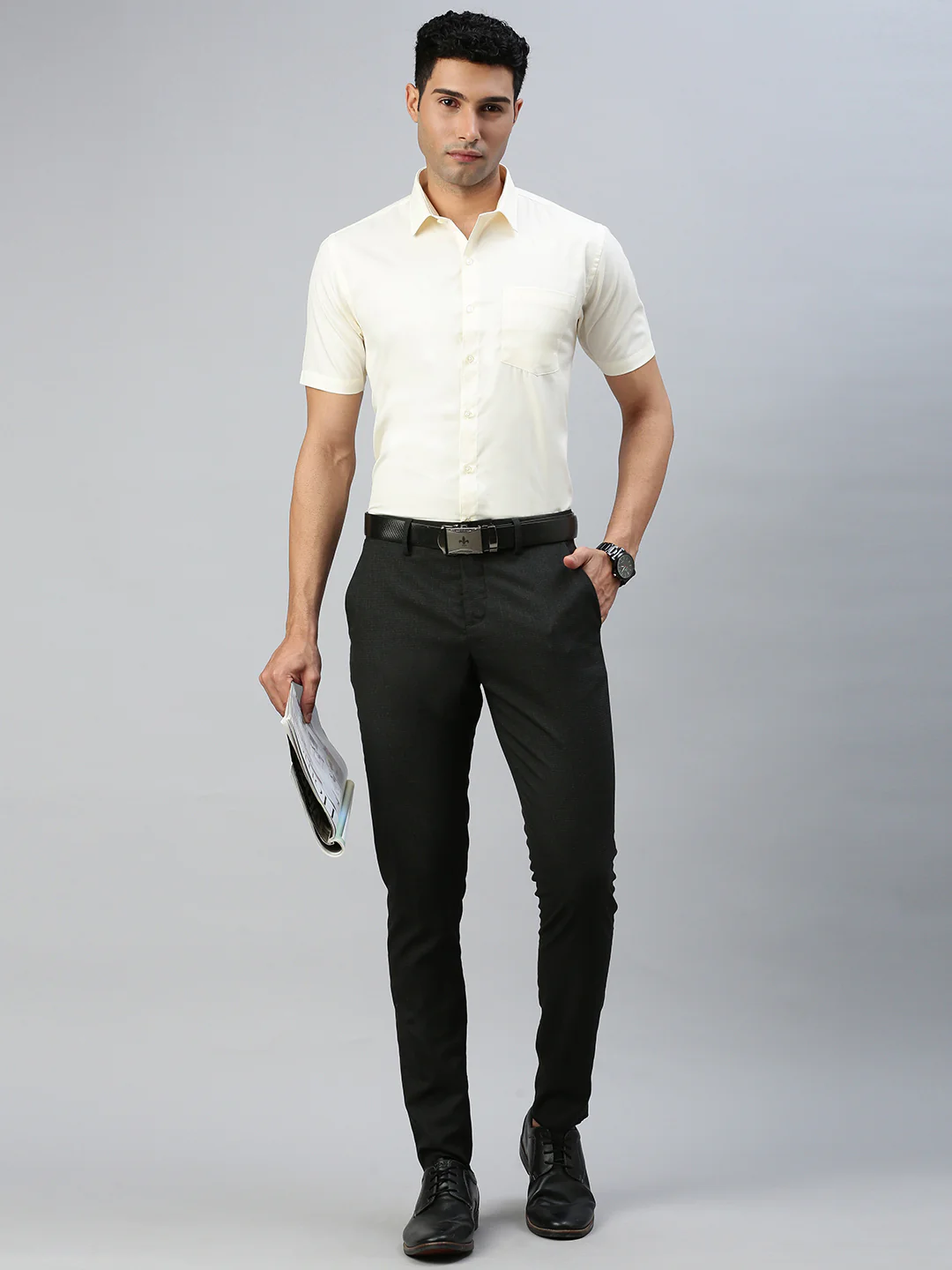 Men Cotton Rich Shirt Cream Kalyan Cotton - Image 5