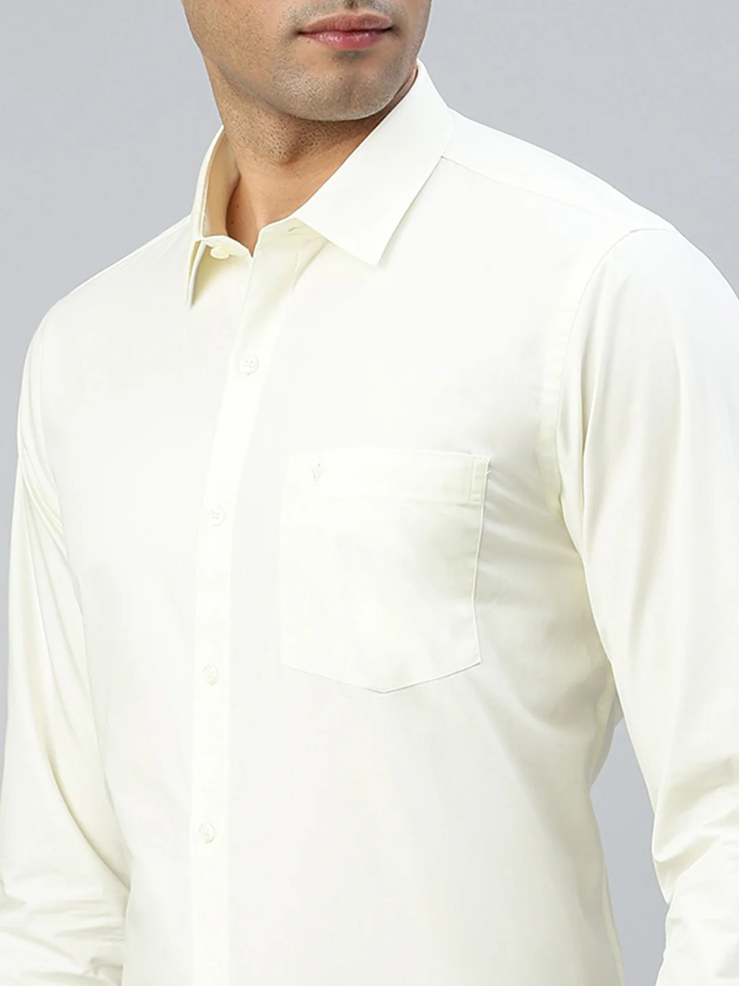 Men Cotton Rich Shirt Cream Mangalyam - Image 3