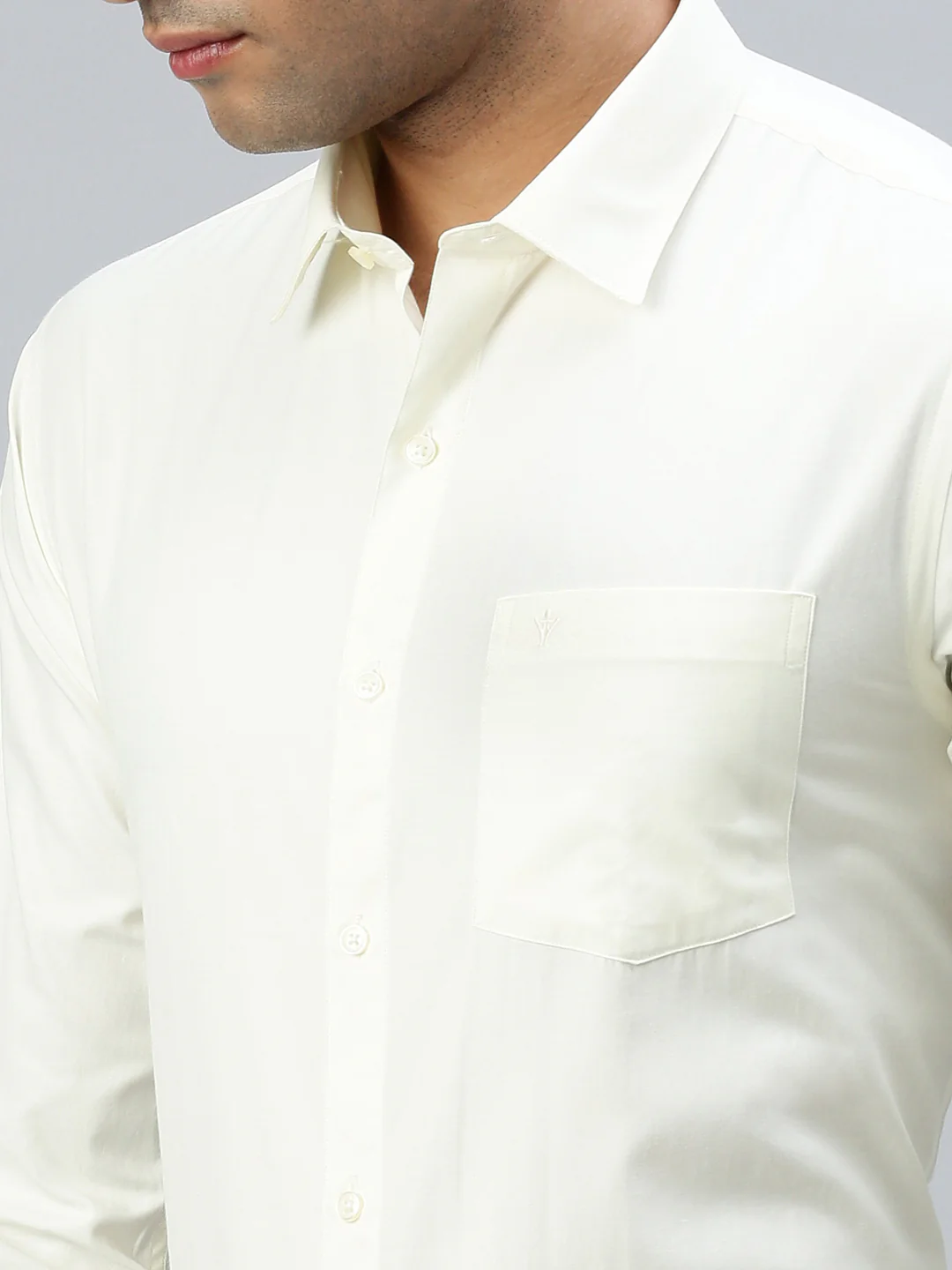 Men Cotton Rich Shirt Cream Vivaham - Image 3