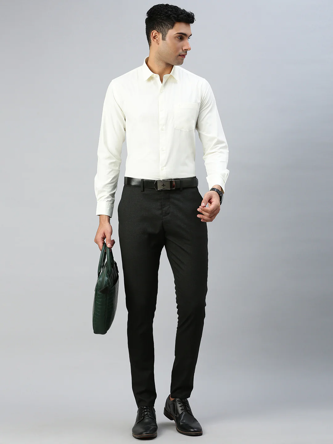 Men Cotton Rich Shirt Cream Vivaham - Image 5