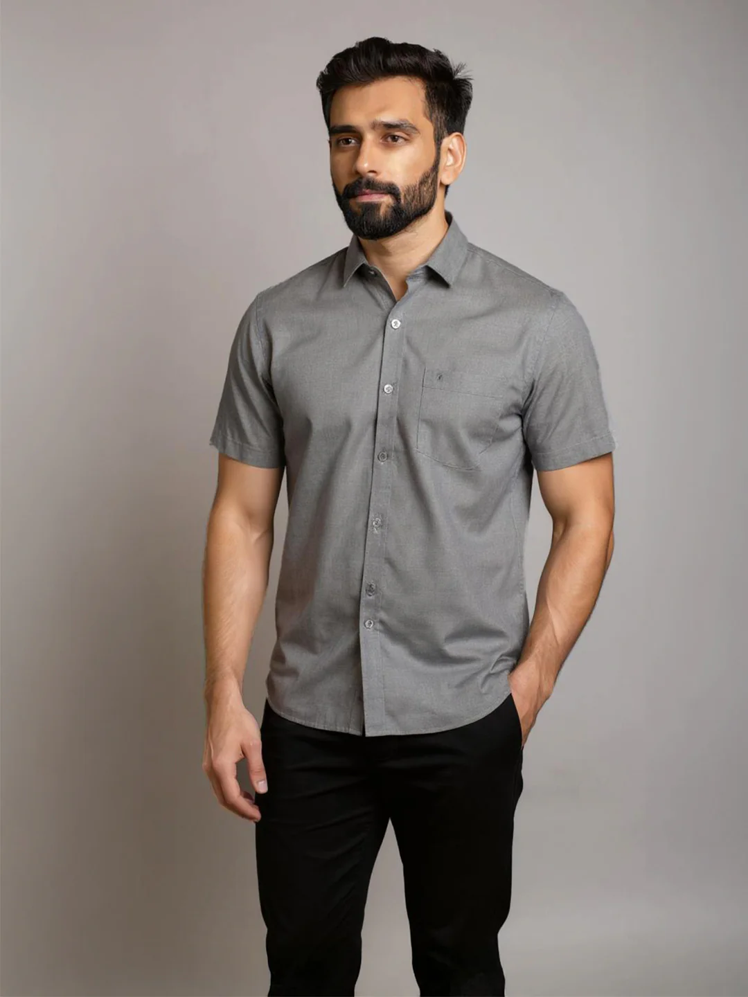 Men Cotton Rich Shirt Cyan Green Trendy 8 YH8 - Image 2