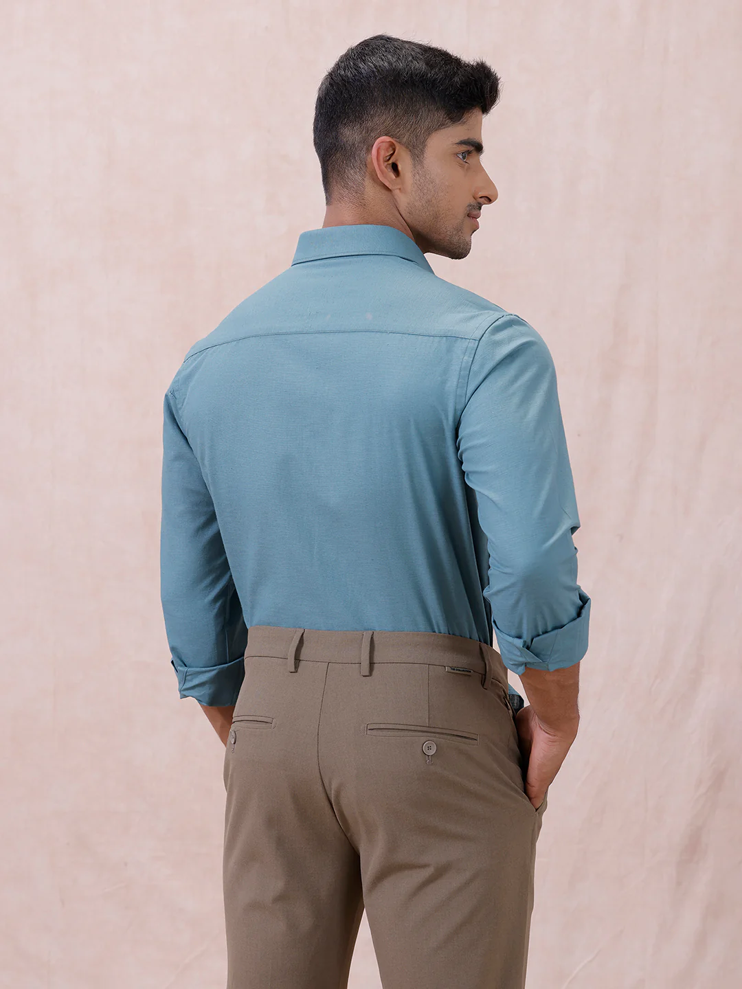 Men Cotton Rich Shirt DK Teal Green T64 ANT7 - Image 6