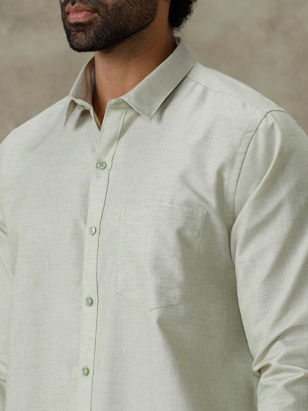 Men Cotton Rich Shirt Green Trendy 8 YH1 - Image 5