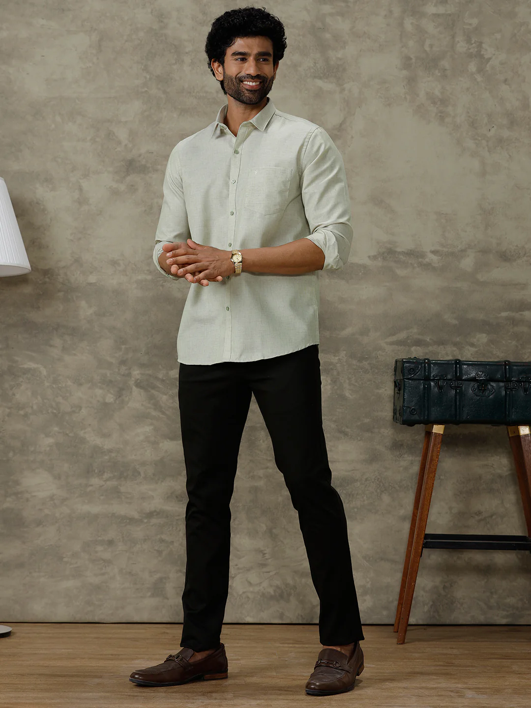 Men Cotton Rich Shirt Green Trendy 8 YH1 - Image 6