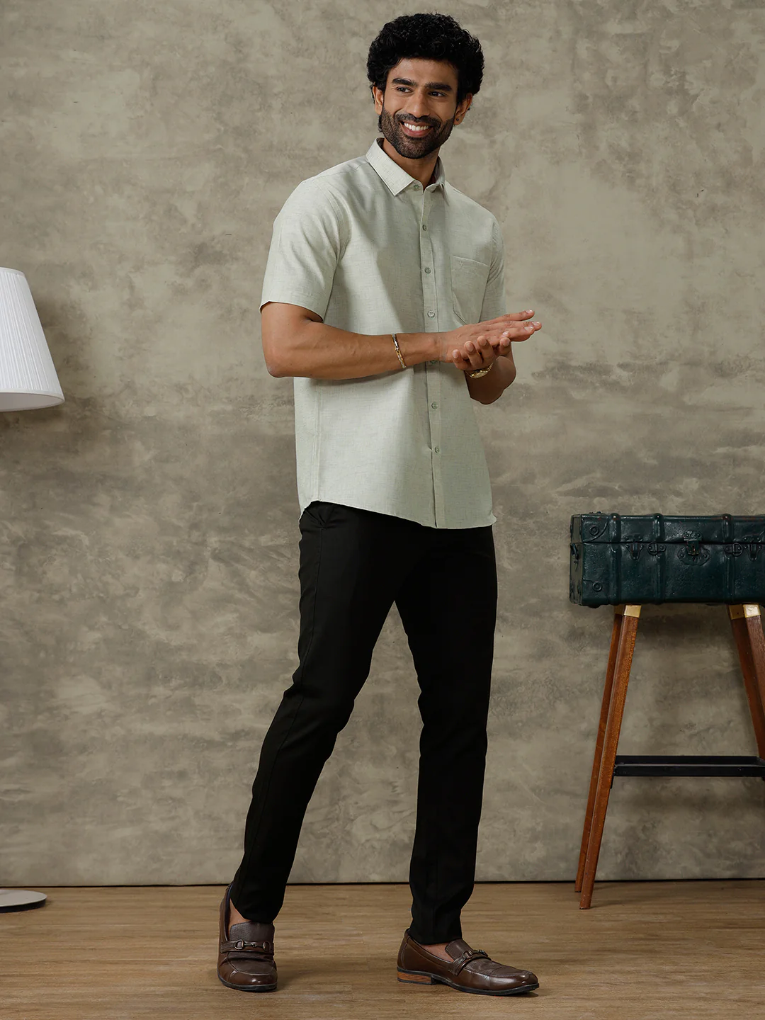 Men Cotton Rich Shirt Green Trendy 8 YH1 - Image 8