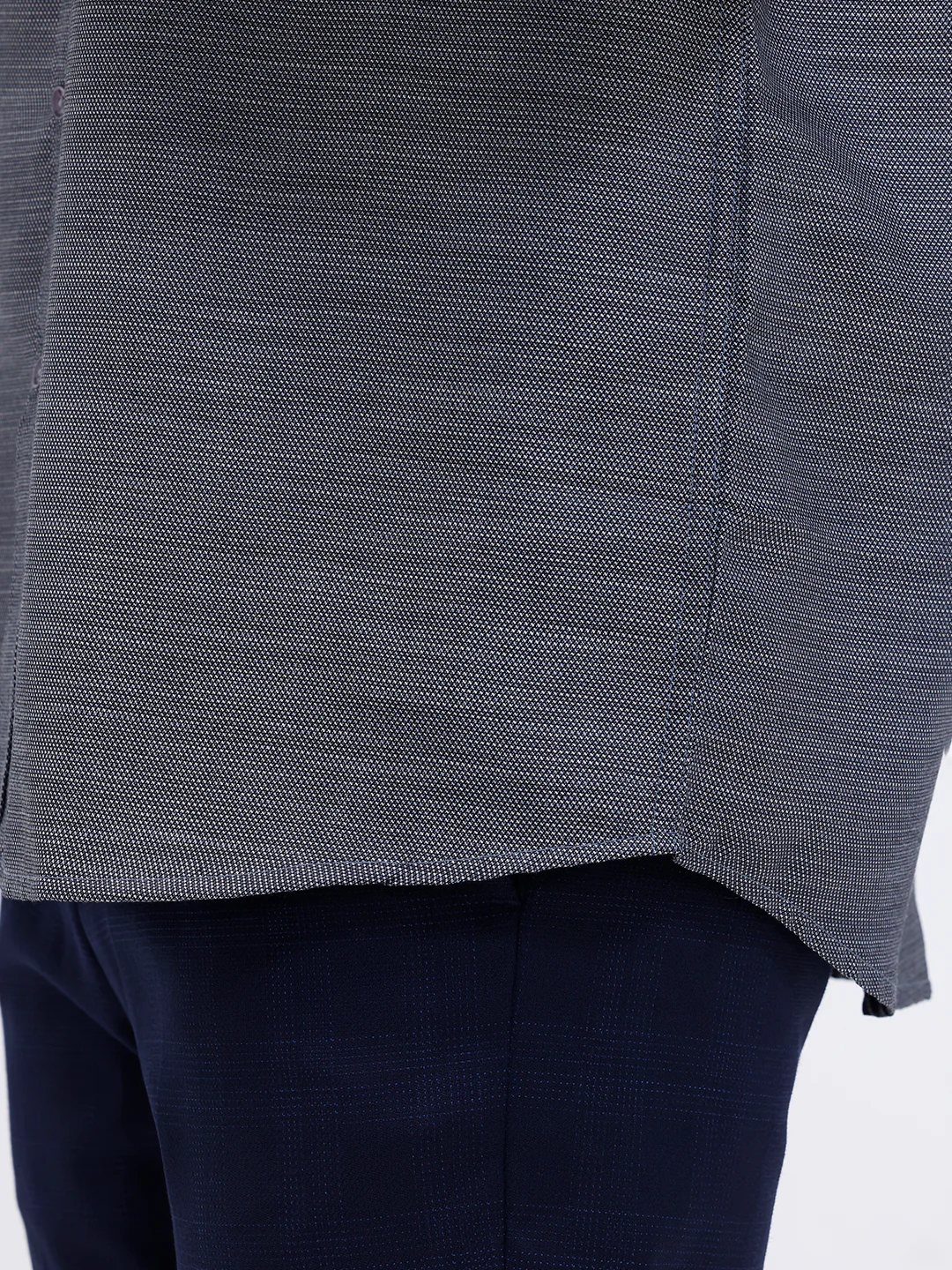 Men Cotton Rich Full Sleeve Shirt Grey Black Dobby T59 AIT5 - Image 6