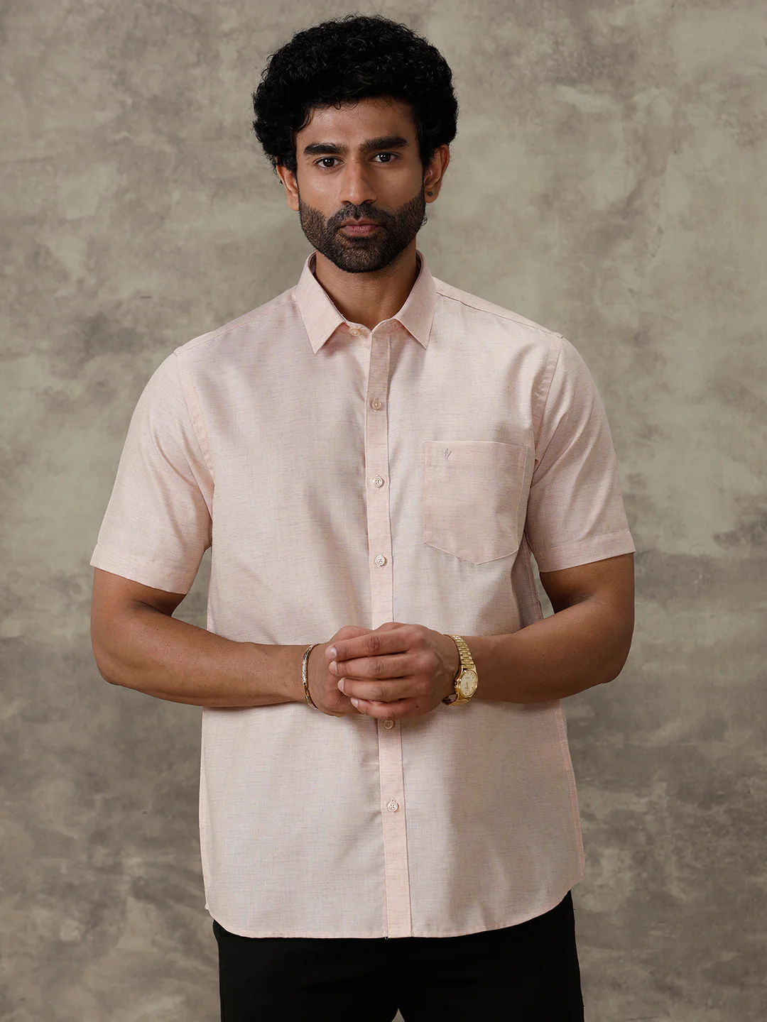 Men Cotton Rich Shirt Light Brown Trendy 8 YH3 - Image 4