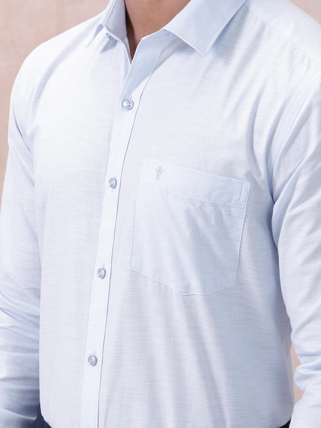 Men Cotton Rich Shirt Light Sky Blue T64 ANT1 - Image 5