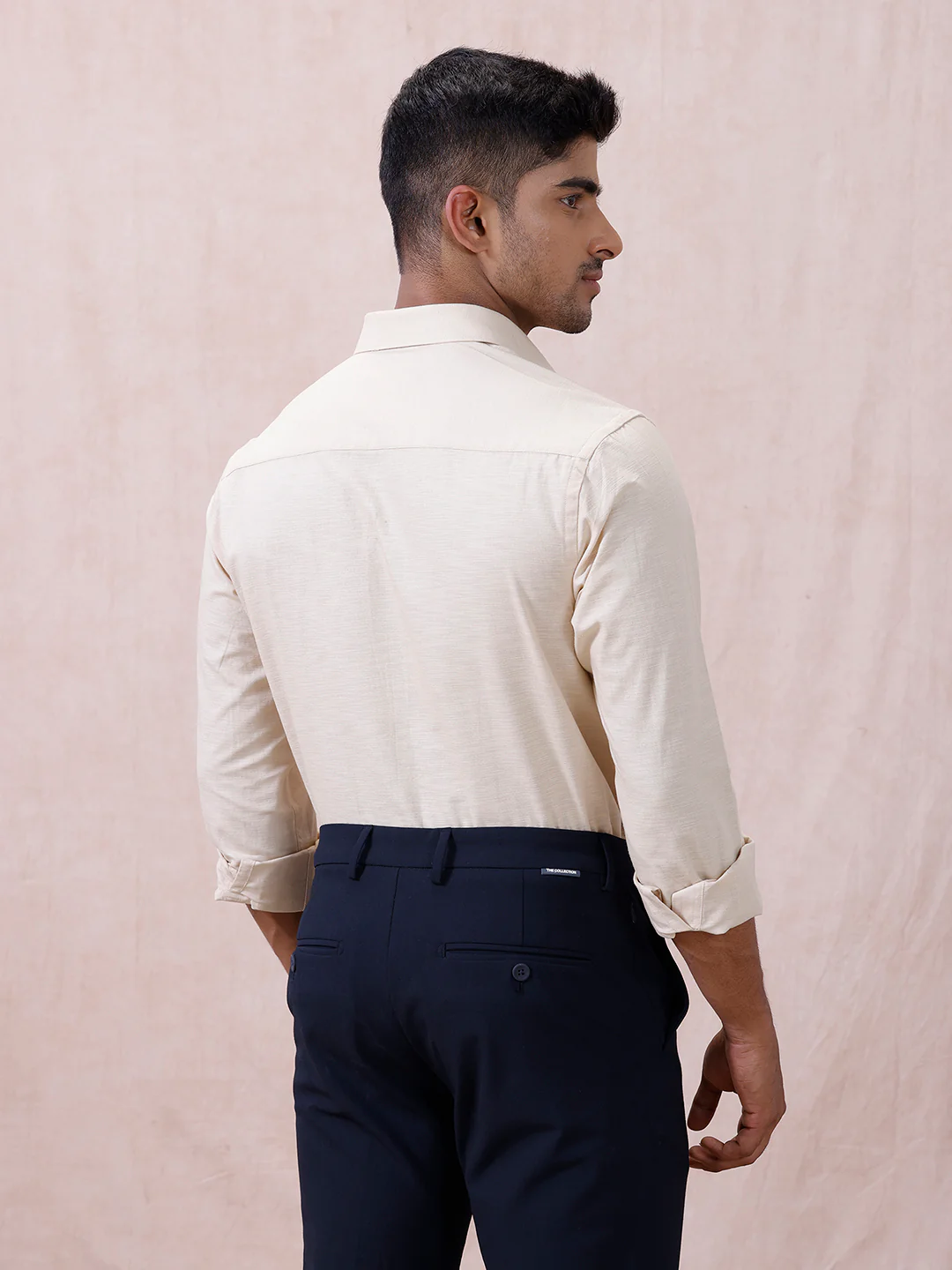 Men Cotton Rich Shirt LT Beige T64 ANT6 - Image 6