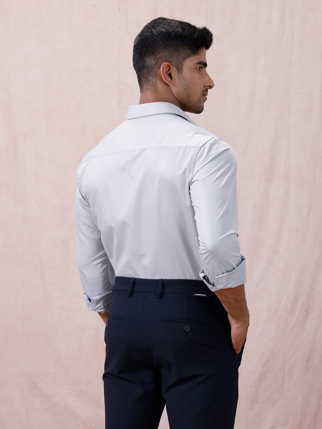 Men Cotton Rich Shirt LT Blue Grey T61 AKT6 - Image 5