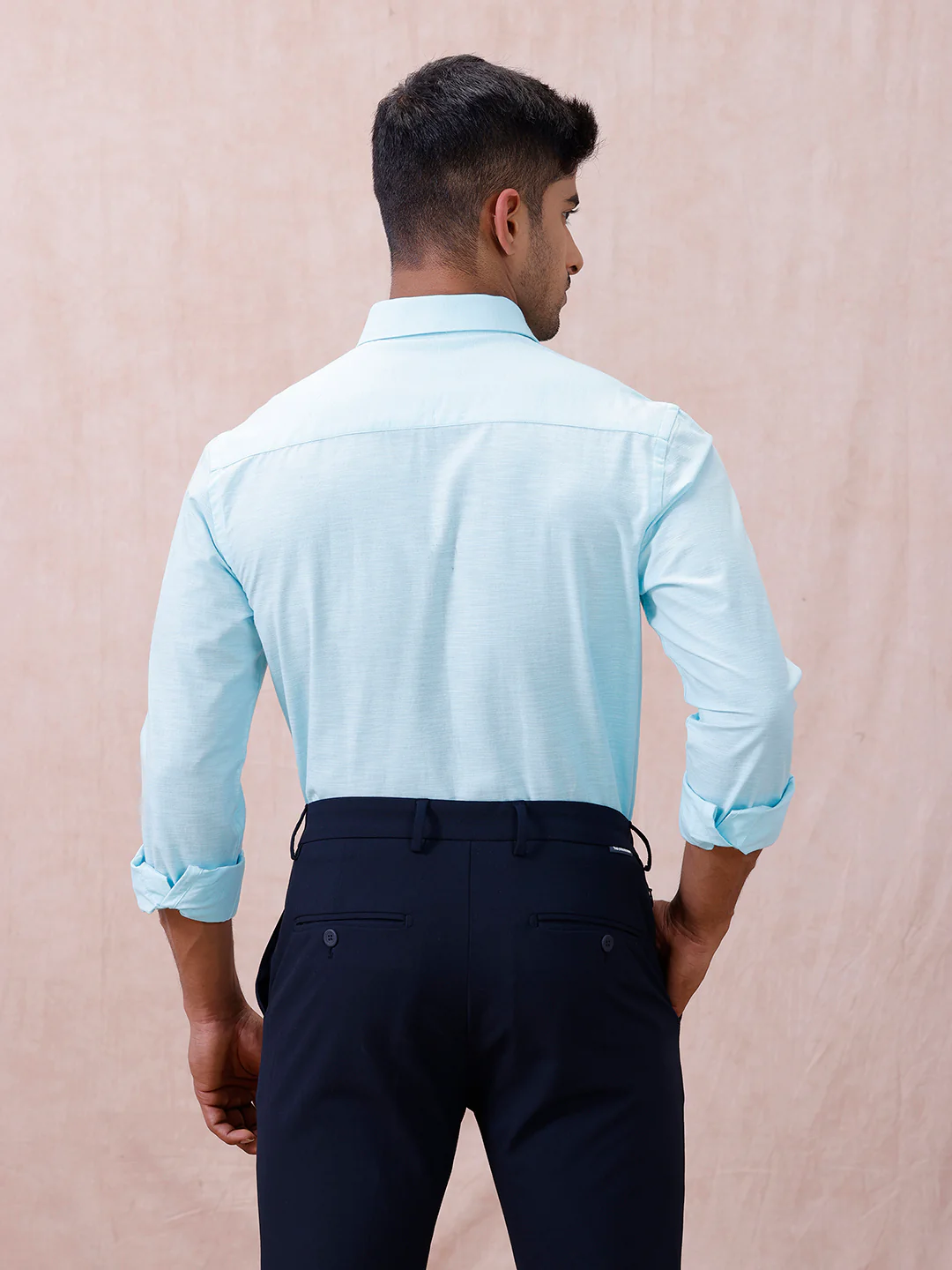 Men Cotton Rich Shirt LT Mint Green T64 ANT4 - Image 6
