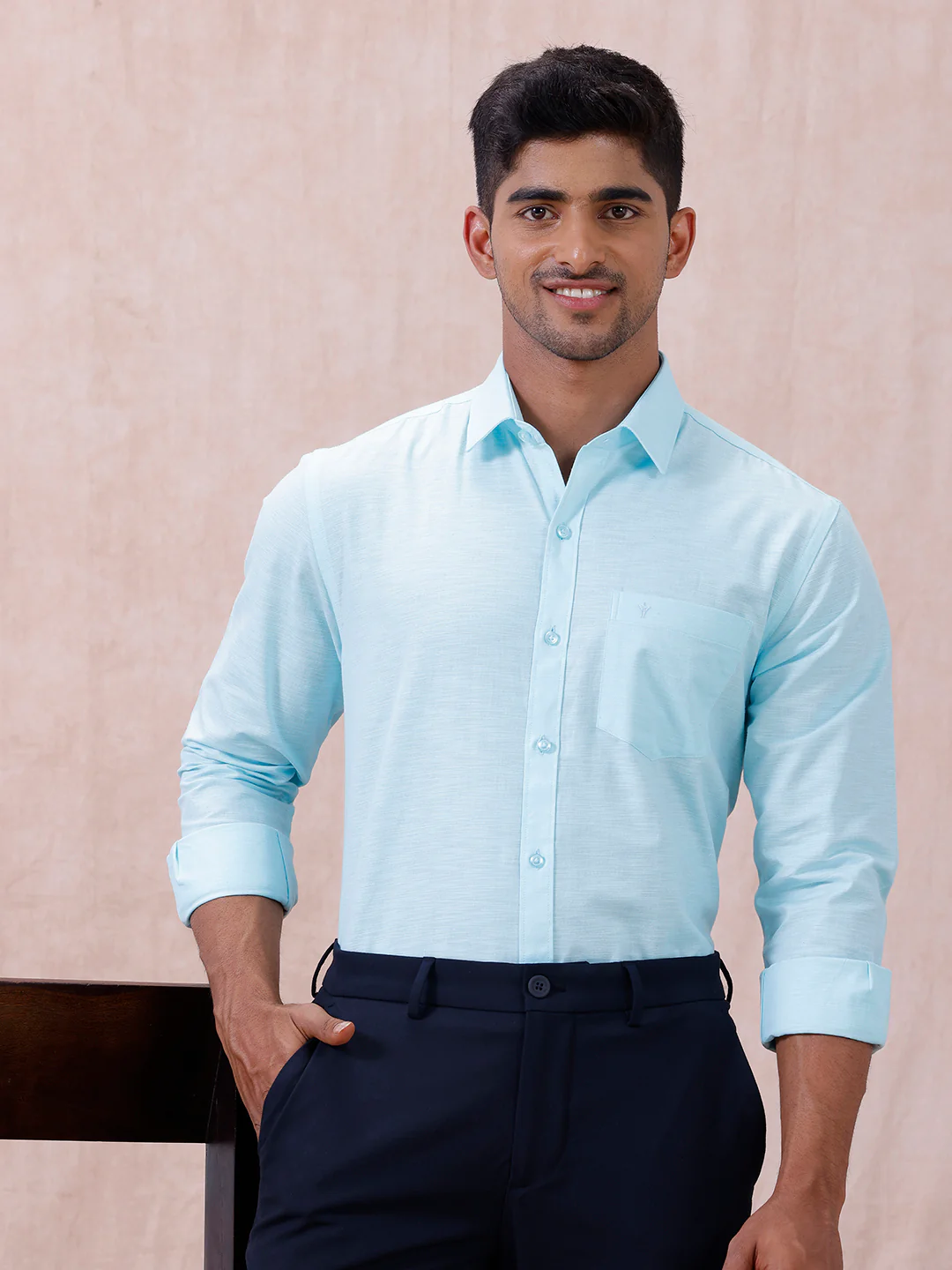 Men Cotton Rich Shirt LT Mint Green T64 ANT4 - Image 9
